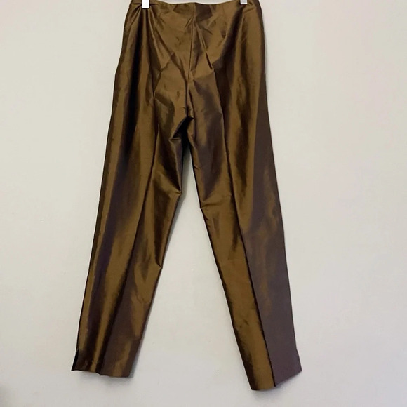 Connie Roberson silk trouser pants classic chic office party holiday Christmas - Picture 3 of 6